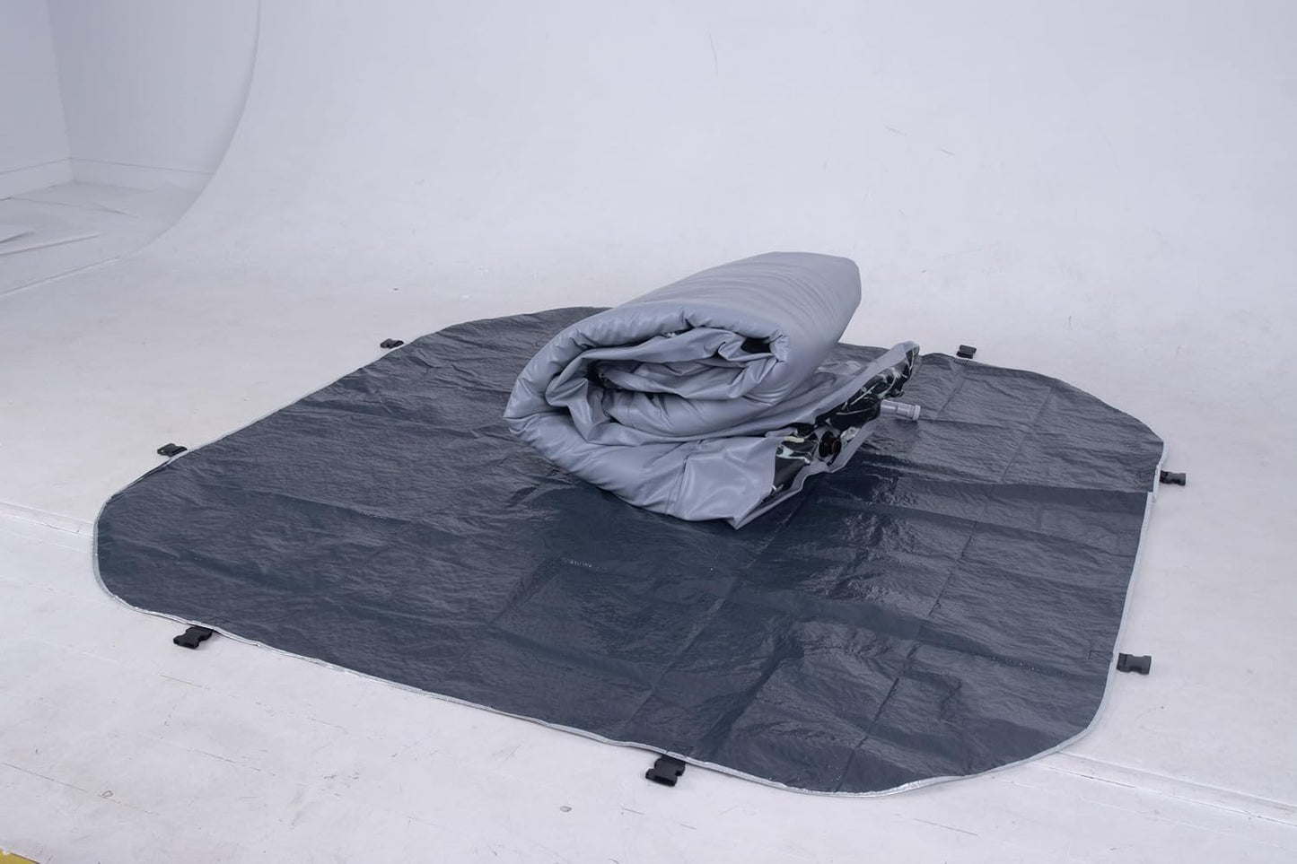 Inflatable Hot Tub Square for 4 Person, 82.7 in Outdoor Spa with 105 Bubbling Jets, Wave Massage System, Marbleized Design