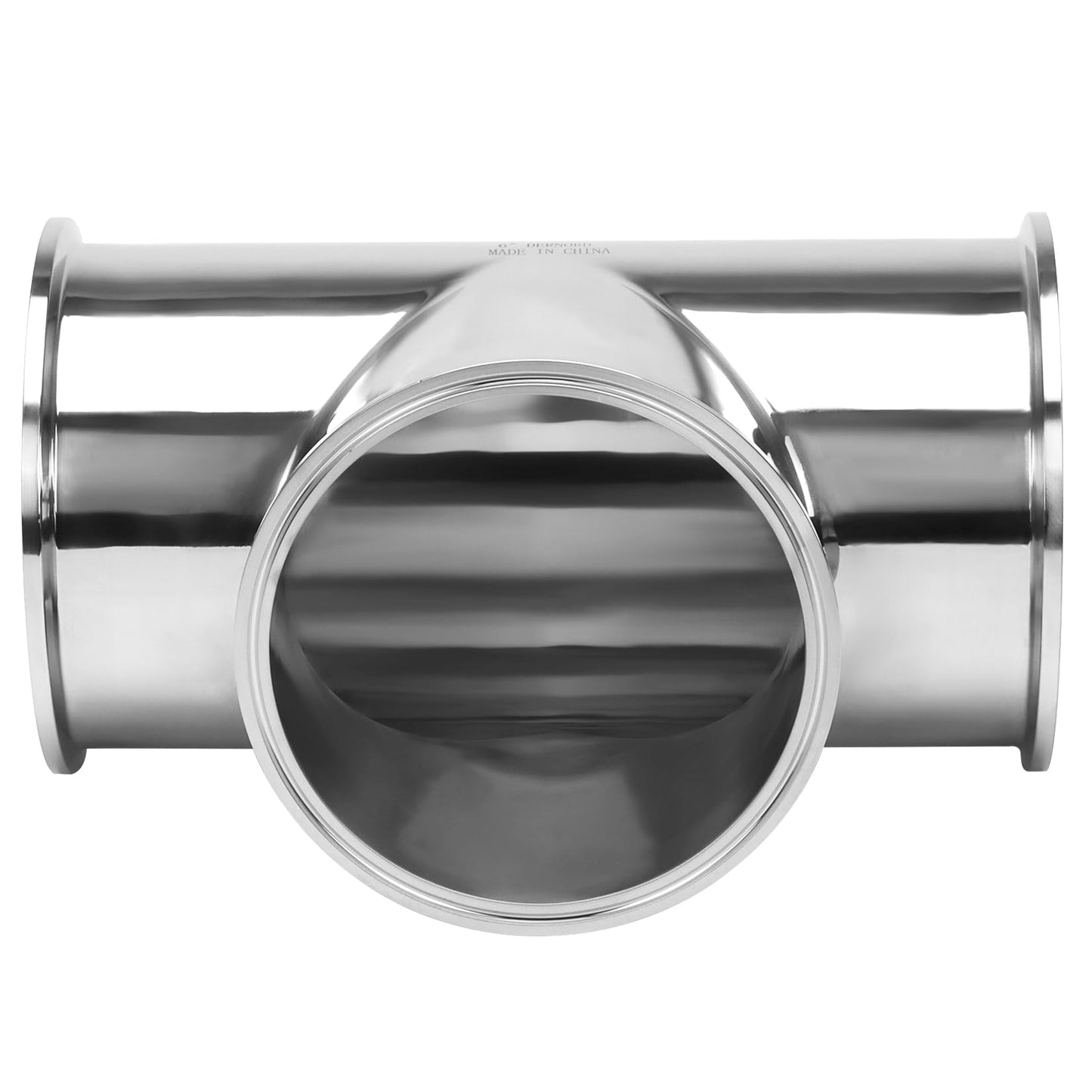 DERNORD Clamp Tee 3 Way Stainless Steel 304 Sanitary Fitting Fits 6" Ferrule Tri-clamp (Pipe OD 152mm)