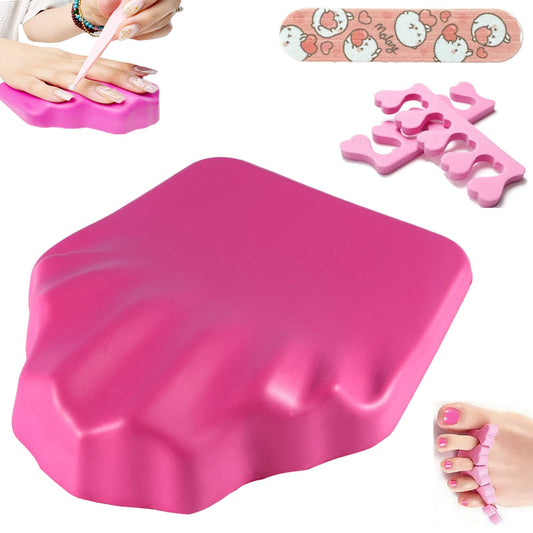 Nail Arm Rest 4pcs Silicone nail accessories,manicure hand rest,nail hand rest, arm rest for nails Nail Art Accessories Tool for Nails Tech Manicure Pedicure Salon Home Use-pink