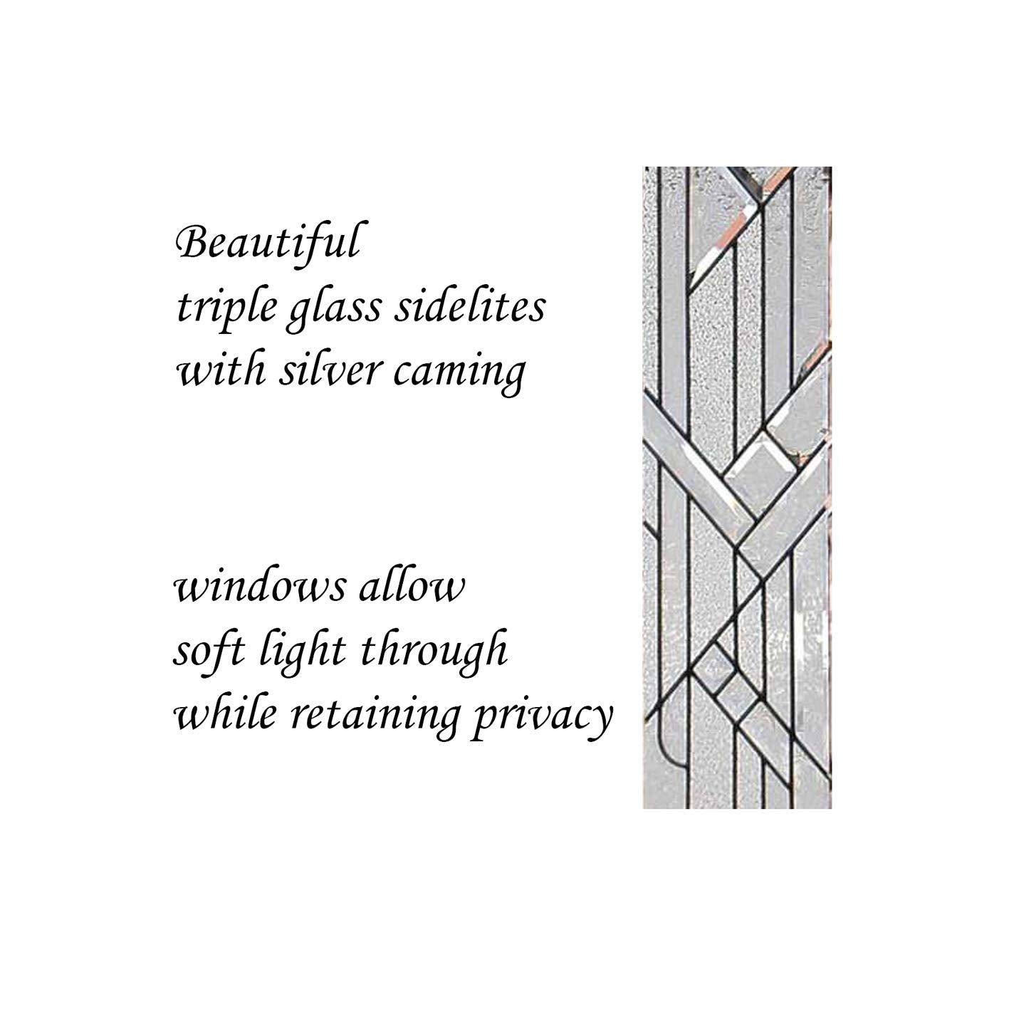Front Door with Dual Sidelight FM280B Fiberglass Door (Left-Hand, Double Doors 36x36x80)