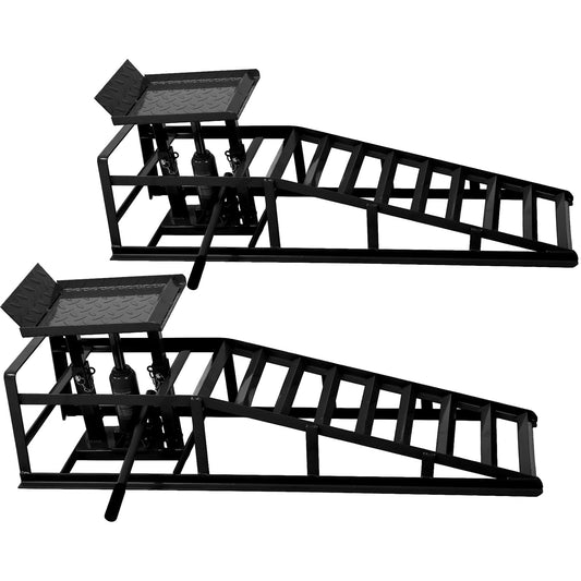 Aoile 2PCS Auto Car Truck Service Ramps Lifts,11023lbs(5T) Garage Car Lift Hydraulic Ramps,Portable Car Ramps for Oil Changes High Lift,Lift Repair Frame Lift Height Adjust 9.8"-15" (Black)