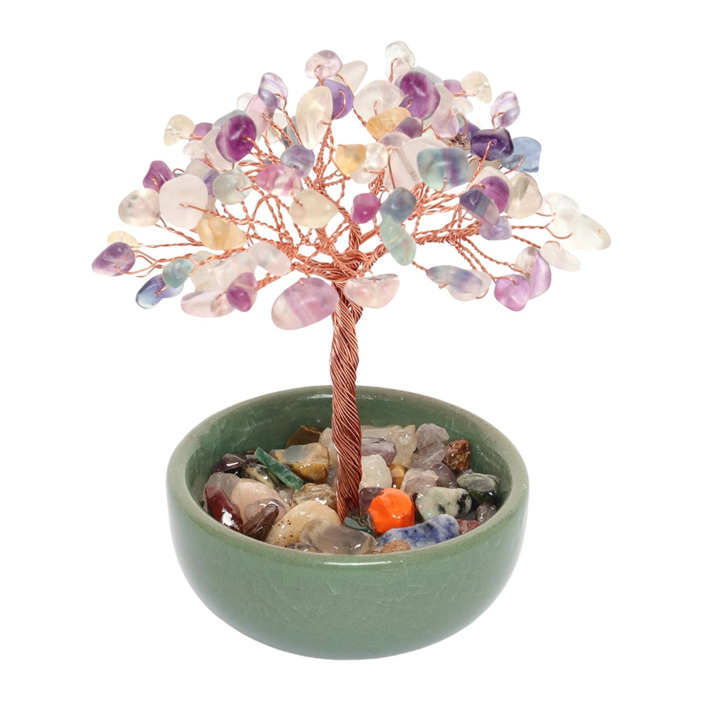 Fsfsdg Tree of Life Natural Crystal Tree Healing Gemstone Bonsai Home Decor Spiritual Decor for Offices