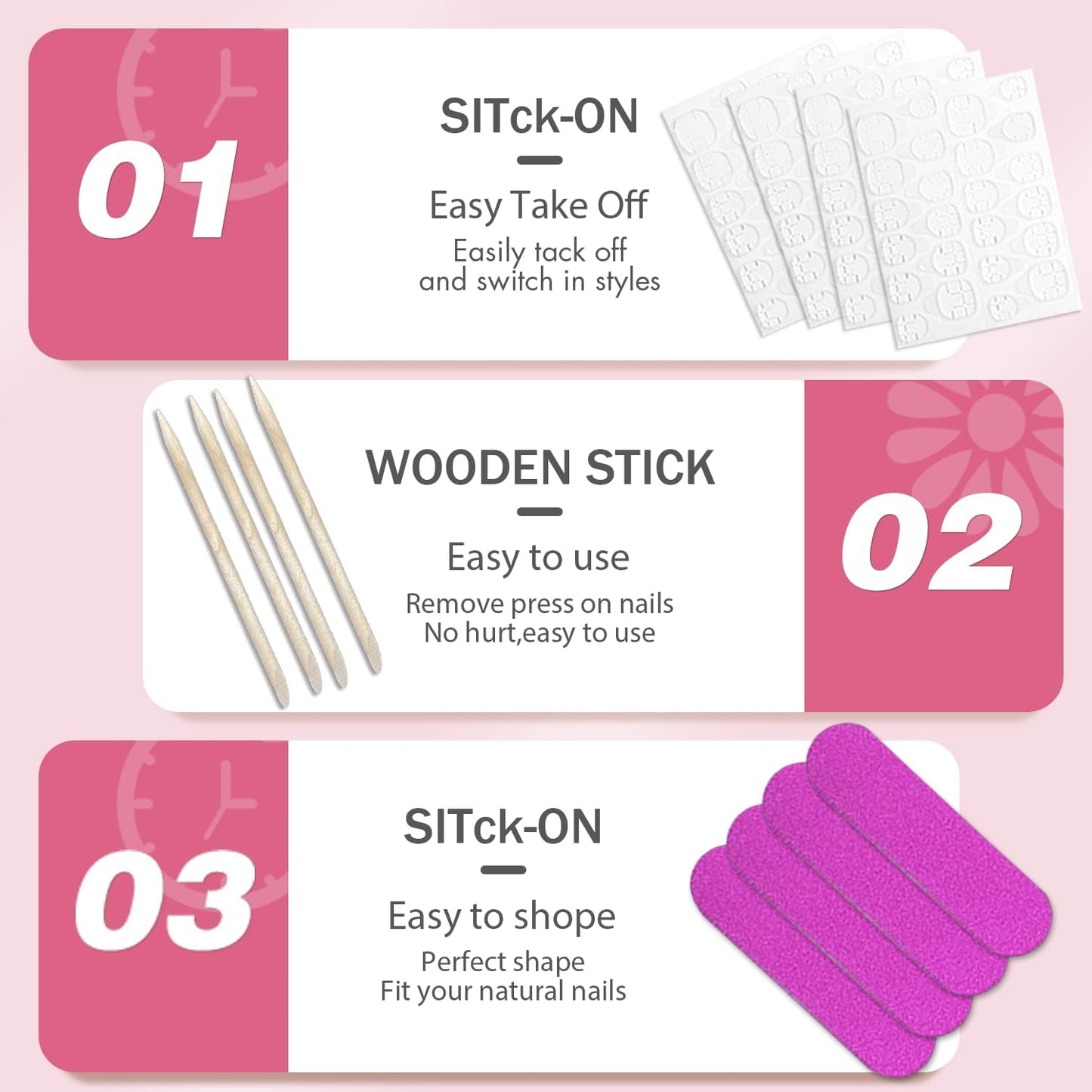 KQueenest 4 Packs Gel Press On Nails Almond, Cat Eye Press On Nails Medium Stiletto, Dark Fake Nails Press Ons Chrome Black, Glitter Glue on Nails for Women Party Prom, 96 Pcs Gift Kit