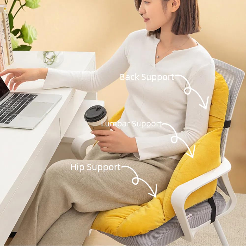 LYFJMUS High Back Office Chair Cushion Soft Desk Chair Pad with Ties Rocking Chair Cushion for Office Car Home Dining Room Kitchen