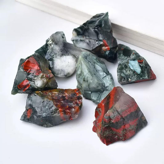 1LB Natural African Bloodstone Raw Healing Crystals, Energy Stones for Meditation, Reiki, Chakra Balancing, Home Décor and Spiritual Gifts (10-30mm)