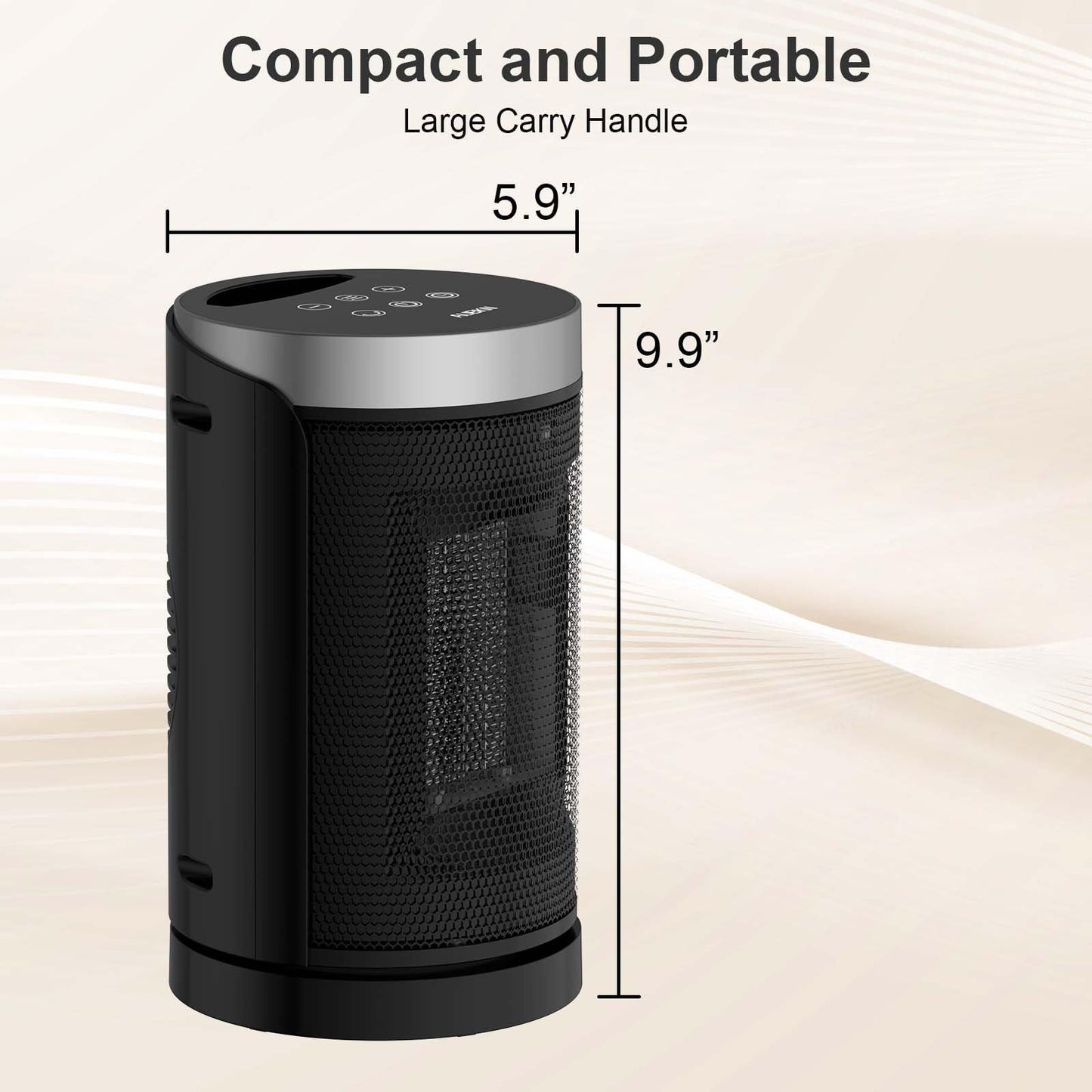 Space Heater, WINHL Small Portable Electric Heaters for Indoor Use with Thermostat and Remote, 70°Oscillation, 12H Timer, 5 Modes, 1500W PTC Ceramic Fast Safety Heat for Office Bedroom Home