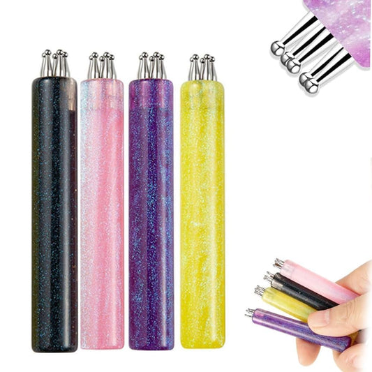 5 Petal Flower Nail Dotting Pen, 1.8mm Fine Tip, Nail Art Tool for Painting, Sculpting, Rhinestone DIY and Salon, 4 Pieces