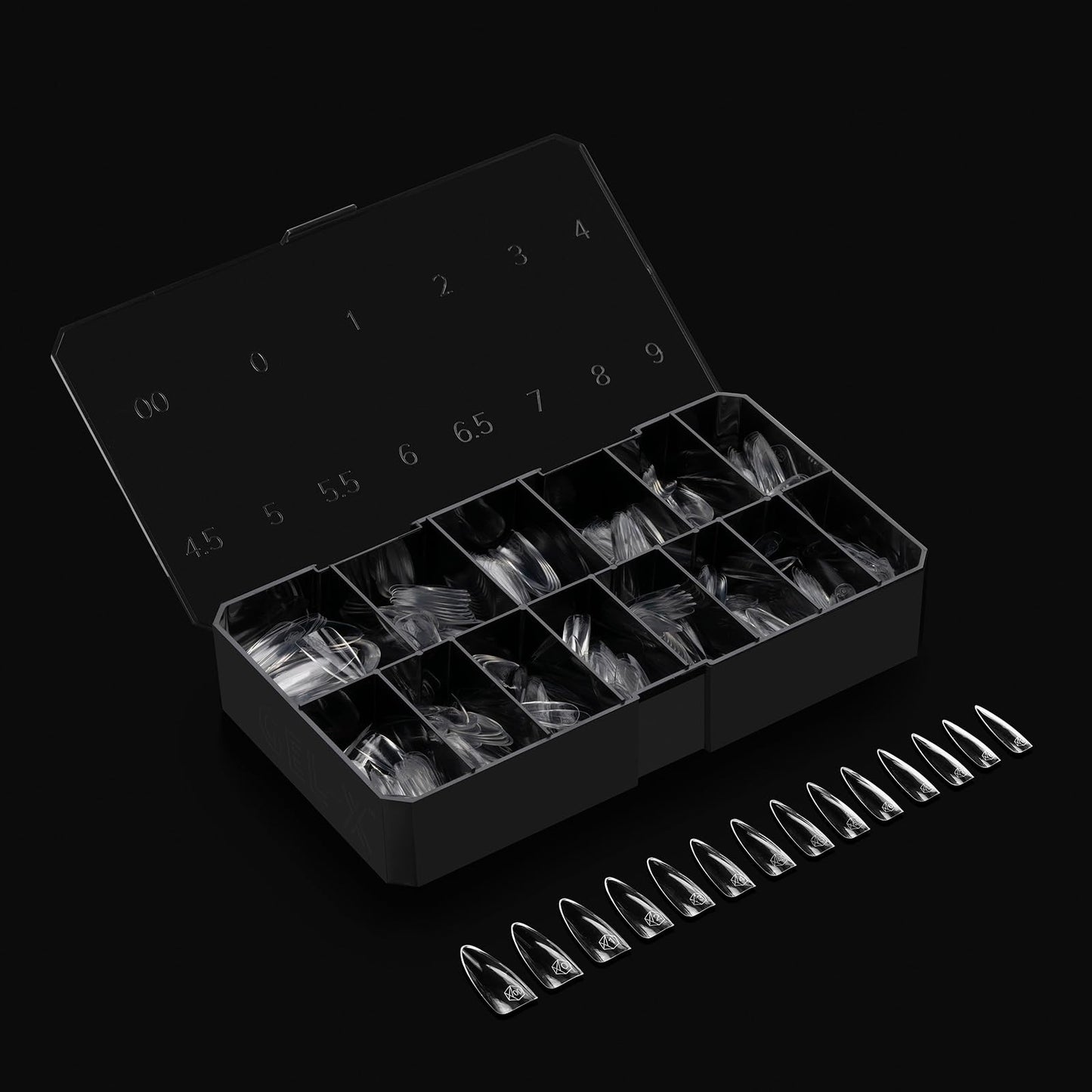 Apres Gel-X® Almond Box of Nail Tips | 280 Gel-X Tips, Soft Tips, 14 Sizes 00-9 | Half-sizes Included (Natural Almond Long, 280 Count)