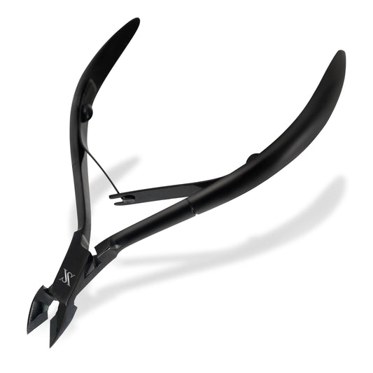 Cuticle Trimmer Ultra Sharp Cuticle Nippers – Professional Stainless Steel Cuticle Cutter for Manicure & Pedicure, Heavy Duty Nail Cuticle Remover Tool, Glossy Black