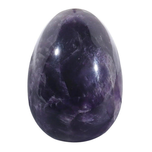 favoramulet Polished Stone Egg for Easter Day, Palm/Pocket/Worry Enegry Healing Crystal Display Sphere Figurine Fengshui, Amethyst 1.8" x 1.3"