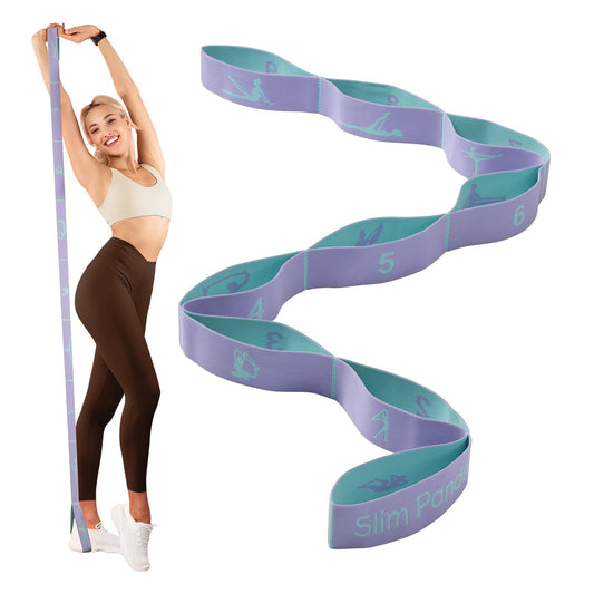 Slim Panda Stretch Strap, Multi-Loop for Physical Therapy,Elastic Yoga Stretching Strap for Dance,Yoga, Pilates & Gymnastics Exercise, Ballet Stretching Band for Flexibility, Leg Stretching