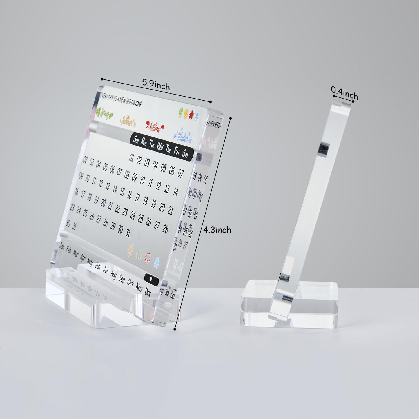 DIFFUNY Acrylic Perpetual Desk Calendar – Cute Modern Office Decor & Office Gifts for Coworkers, Women & Men