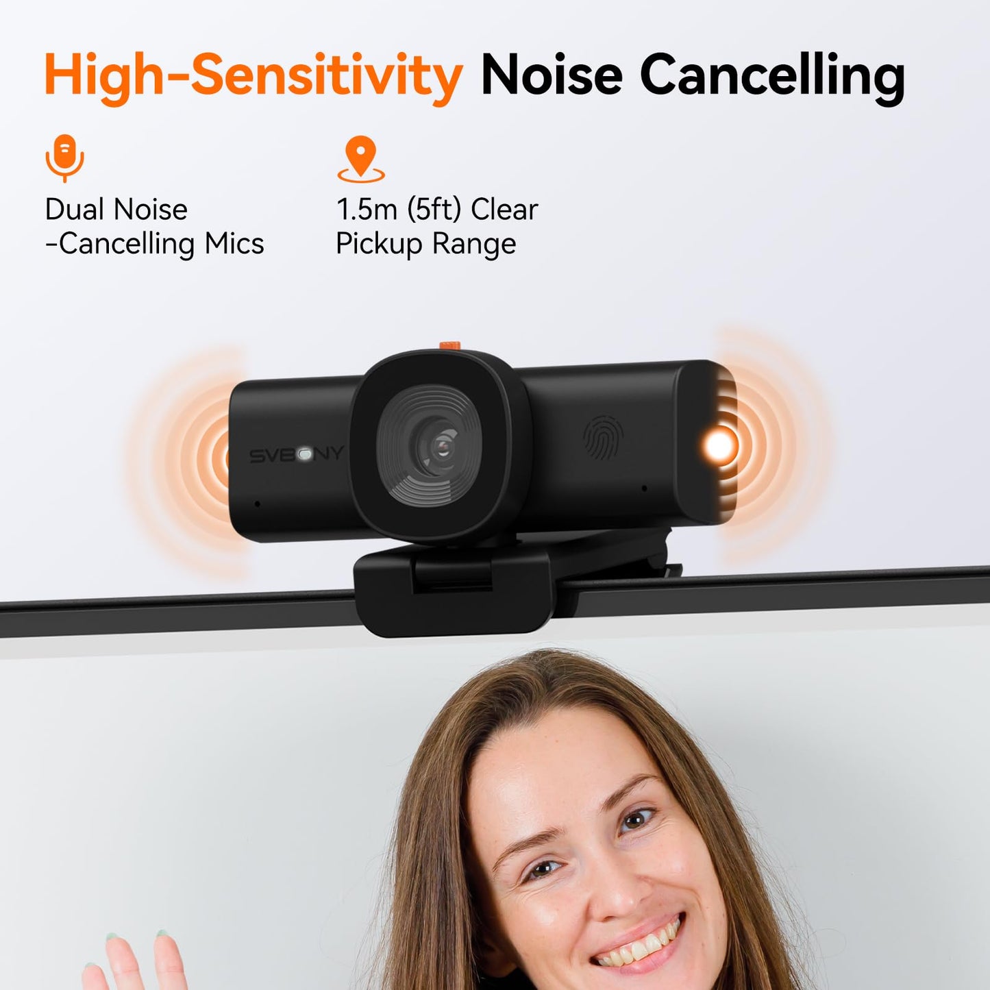 SVBONY TransAir1 5.8G Wireless HDMI Transmitter/Receiver & SVN W1 2K Autofocus Webcam with 2 Mics, Plug & Play Professional Wireless Video Collaboration Kit for Zoom, Online Class, Video Conferencing