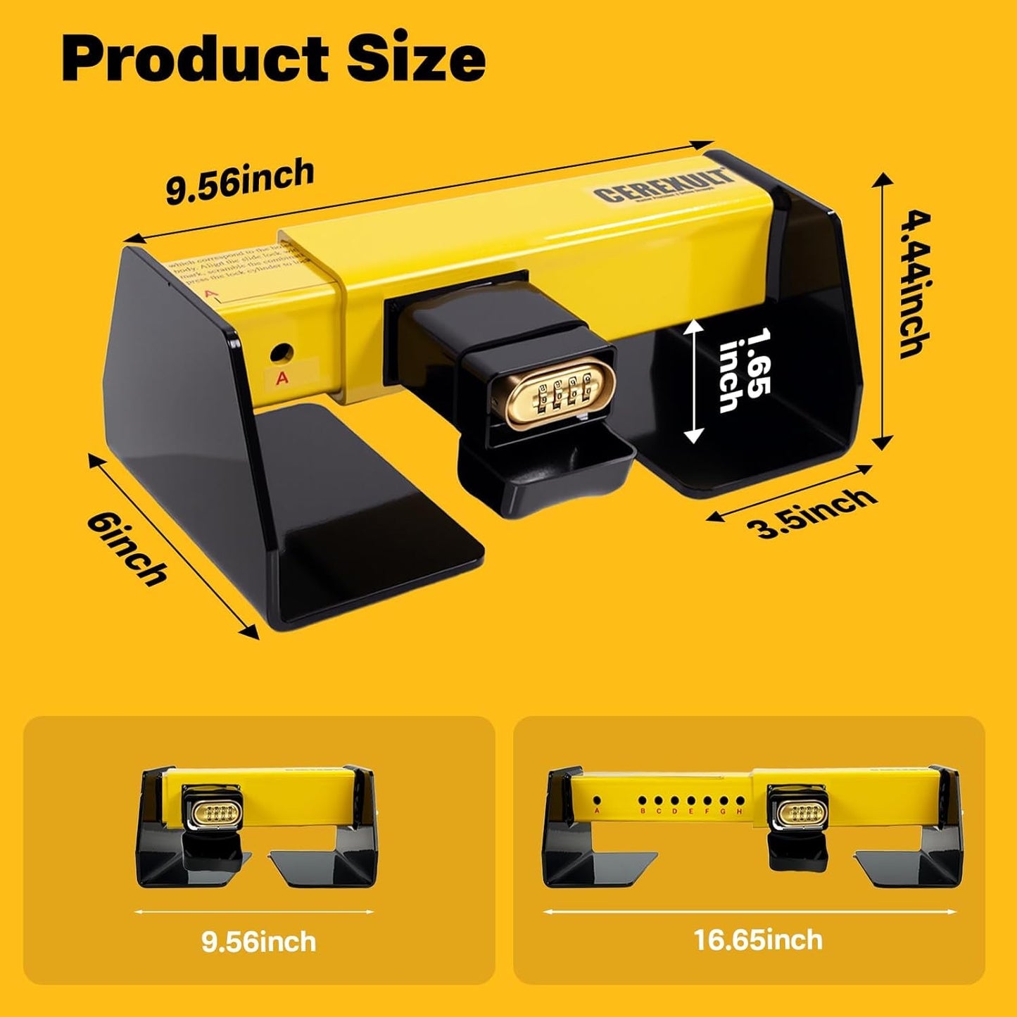 Equipment Lock Heavy Duty Cargo Door Lock - Powder Coated Steel Shipping Container Lock - Maximum Security Semi &Trailer Door Locks - Semi Truck Accessories and Trailer Security (Combination)