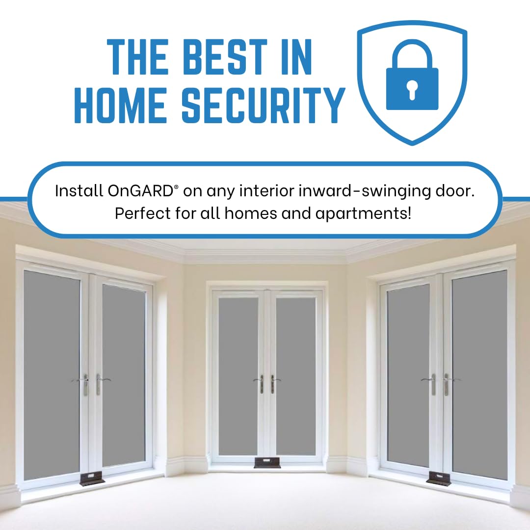 OnGUARD Security Door Brace | OnGARD Withstands 3100 Lbs of Violent Force | French Door Brace Jammer Barricade Defends Against Home Invasions, Burglaries & Civil Unrest | Space-Age Polymer Material |