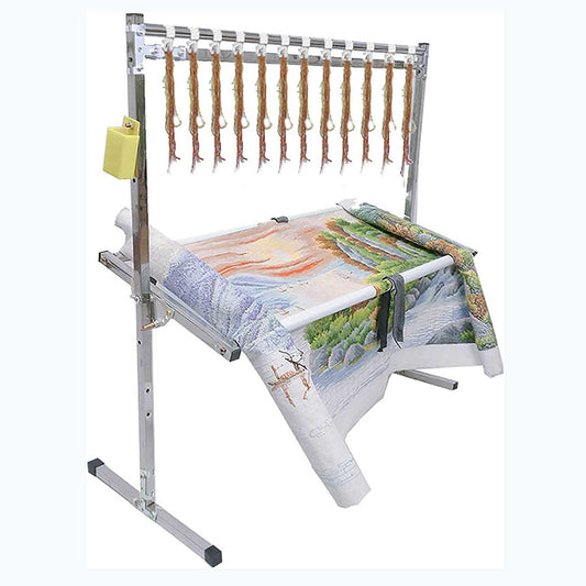 SDVantage Embroidery Stand, Adjustable Stainless Steel Embroidery Stand for Cross Stitch and Sewing, Ideal Floor Frame and Lap Table for Art and Craft Projects.