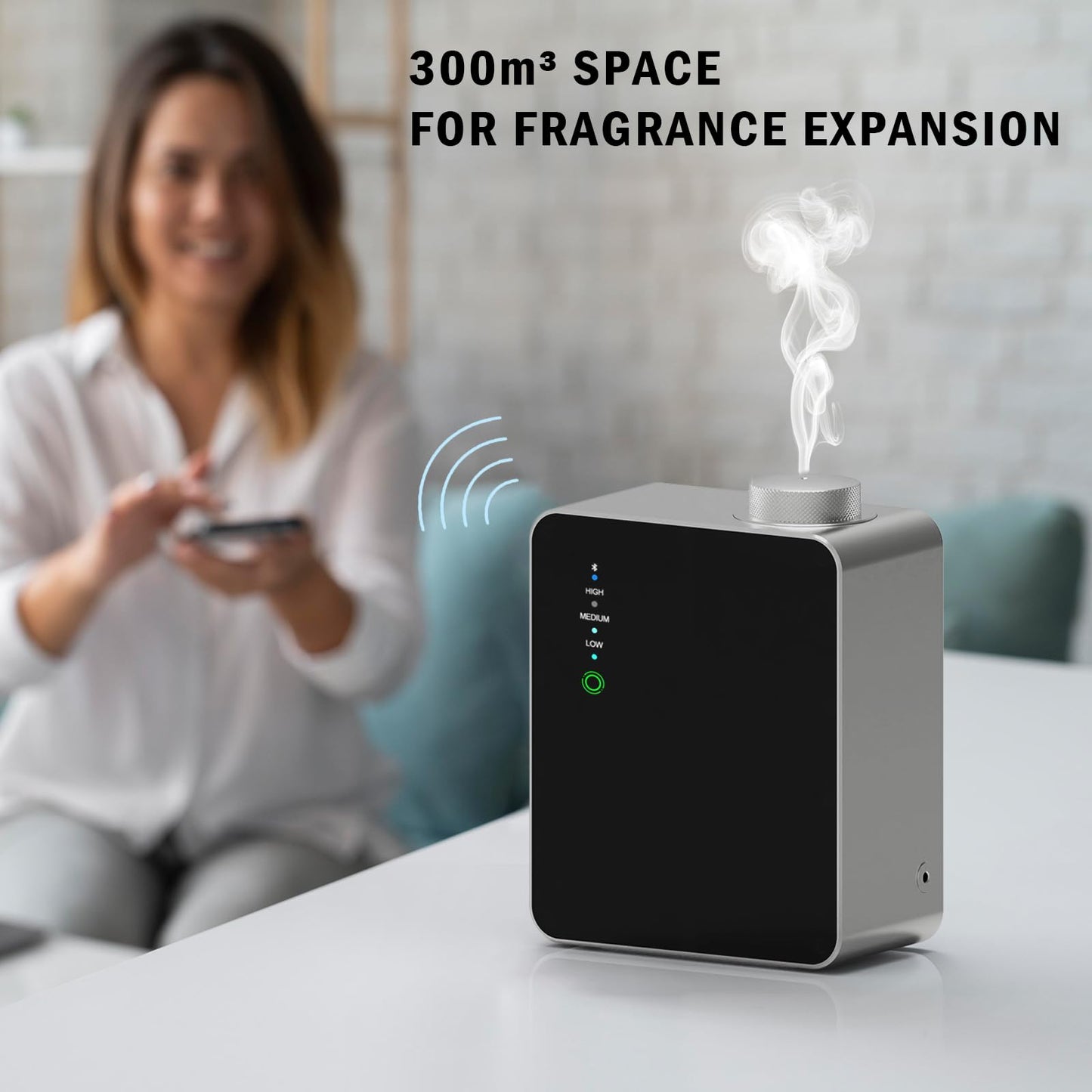 Haigoo Wireless Smart Scent Waterless Home Fragrance Diffuser for Home, Spa, Office, Large Room,Cover Up to 2000 Sq. Ft, Commercial Aromatherapy Nebulizing Oil Diffuser Gift