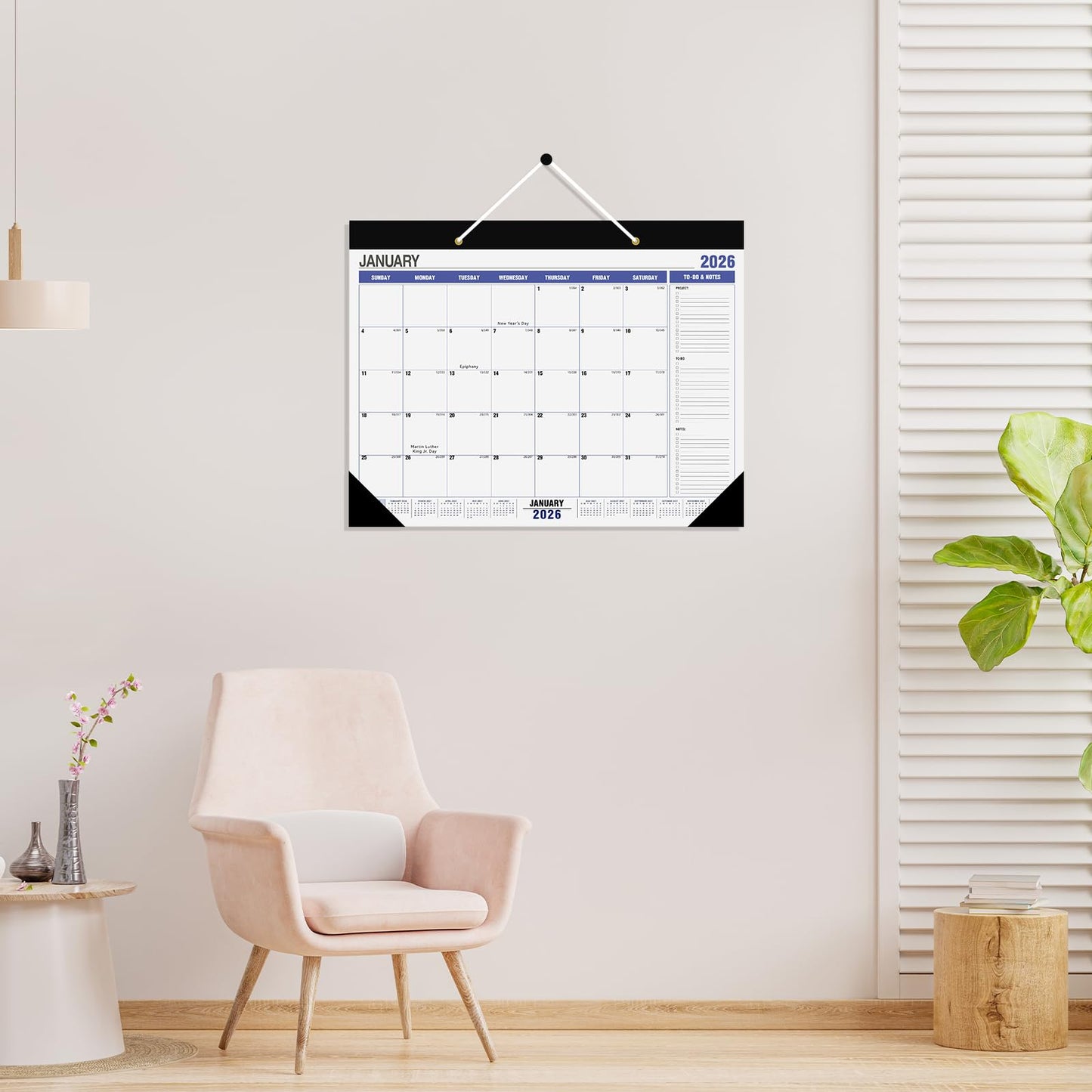 Desk Calendar 2026,18 Months Wall Calendar 2026 From Jan 2026 to Jun 2027,Large Desk Calendar 2026-2027 with To-do List,22x17,Desktop Calendar for Home and Office