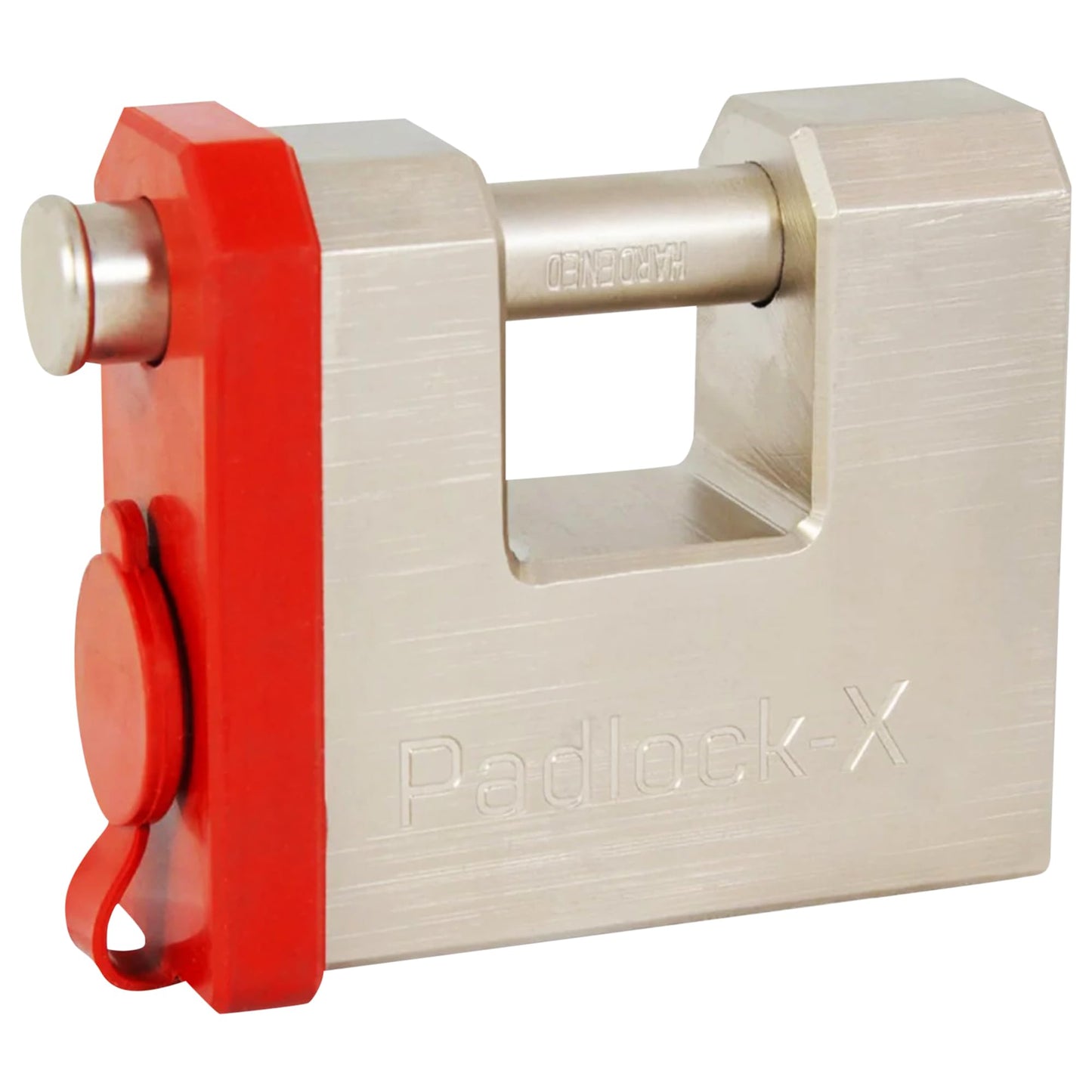 DoubleLock Falcon Brass & Steel - X Max Duty Padlock – Heavy Duty Dowel Lock 1/2in, 6 Pin Cylinder with 5 Laser-Cut Keys and Red Deterrent Cap – Weather Resistant for Containers, Gates & Trailers