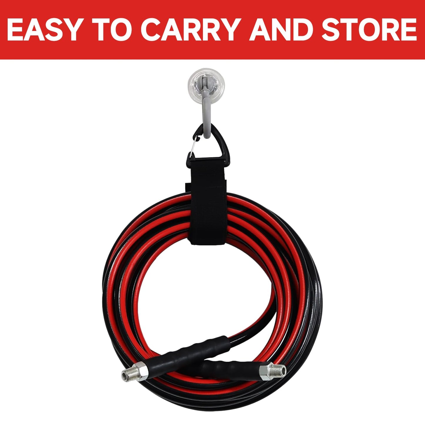 Sewer Jetter Kit for Pressure Washer 50FT, Drain Cleaner Hose 1/4 Inch NPT, NPT Corner Swivel and Push Button Nose Sewer Jet Nozzle Wrenches Gloves Waterproof Tape Pearl Brooch,5800PSI