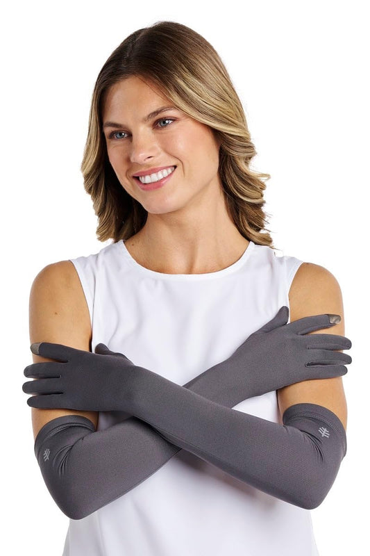 Coolibar Long Full Finger UV Sun Gloves - UPF 50+ Sun Protection - Culebra in Charcoal