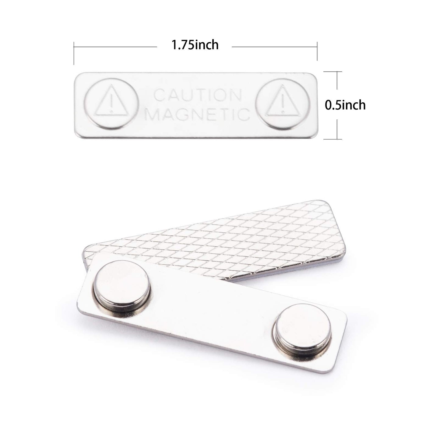 SINYUDUN 25 Sets Name Badge Magnets, Magnetic Name Badge Holders Back with 2 Premium Strength Neodymium Magnets (Silver)