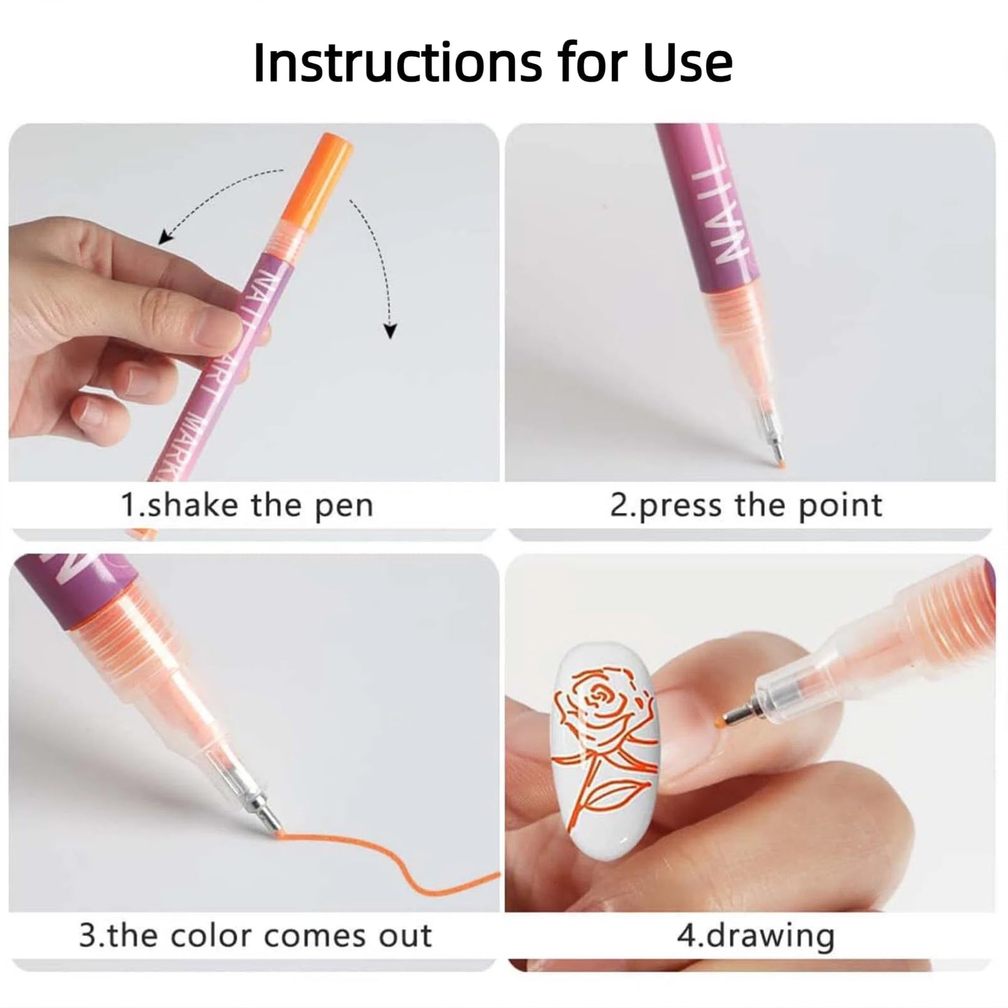 Upgraded 12 Colors Kids Nail Art Pens Set, 0.5mm Ultra-Fine Tip 3D Nail Design Paint Pens, Quick Dry & Waterproof Smooth Ink, Professional Safe Manicure Kit for Girls, Children & Teens