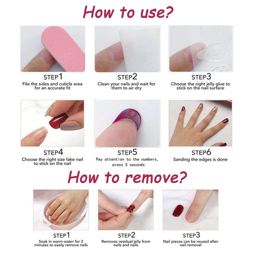 French Tips Press on Nails Medium Almond Fake Nails with 5D Flower Charm Design Glossy Ombre Pink Nails Press on Reusable Starfish Pearl False Nail Spring Summer Nail for Women Manicure 24Pcs