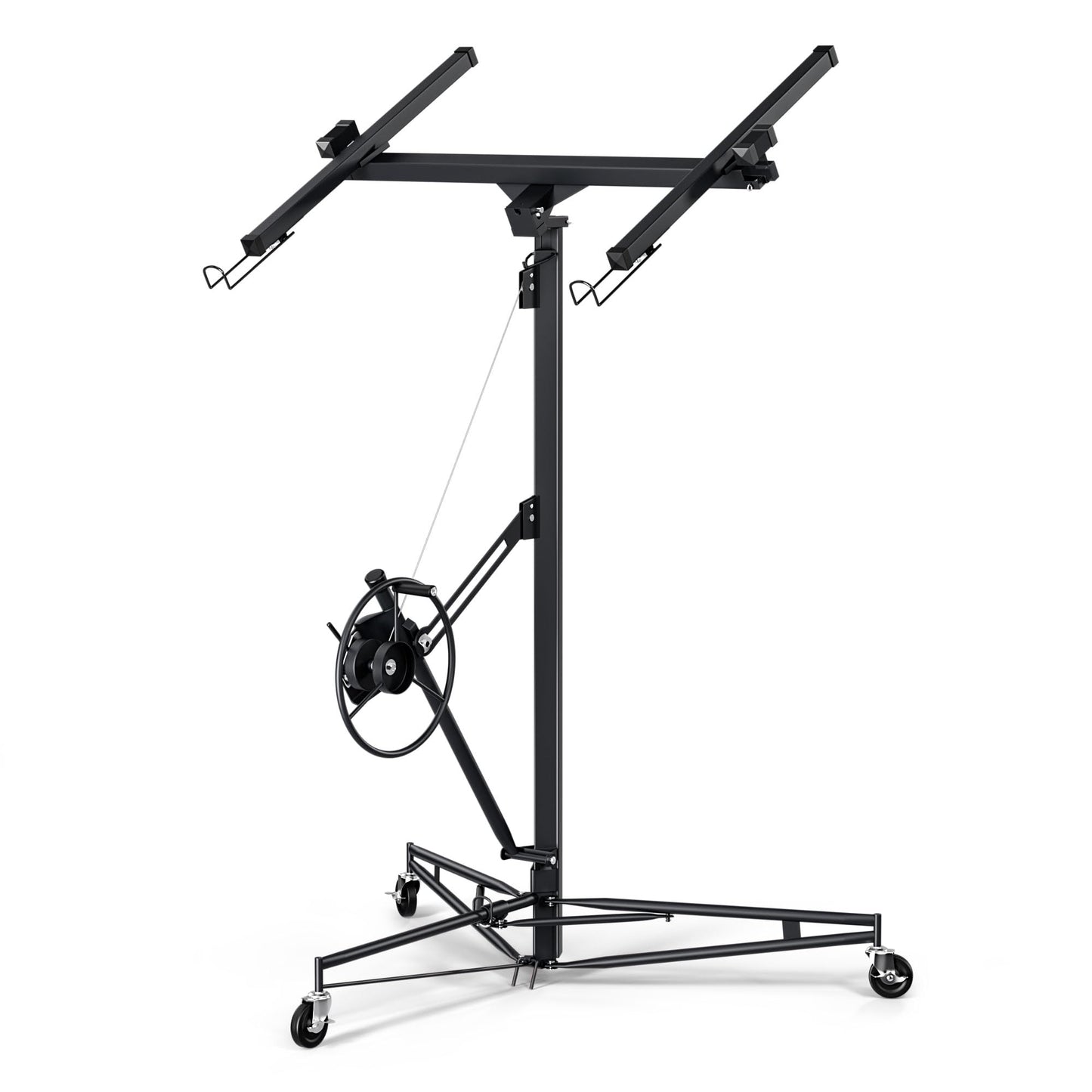Garvee 16FT Drywall Lifter Sheetrock Lift,Drywall Rolling Lifter Panel,150LBS Heavy Duty Sheetrock Hoist Panel Hoist Jack With 360° Adjustable Telescopic Arm & 3 Lockable Wheels