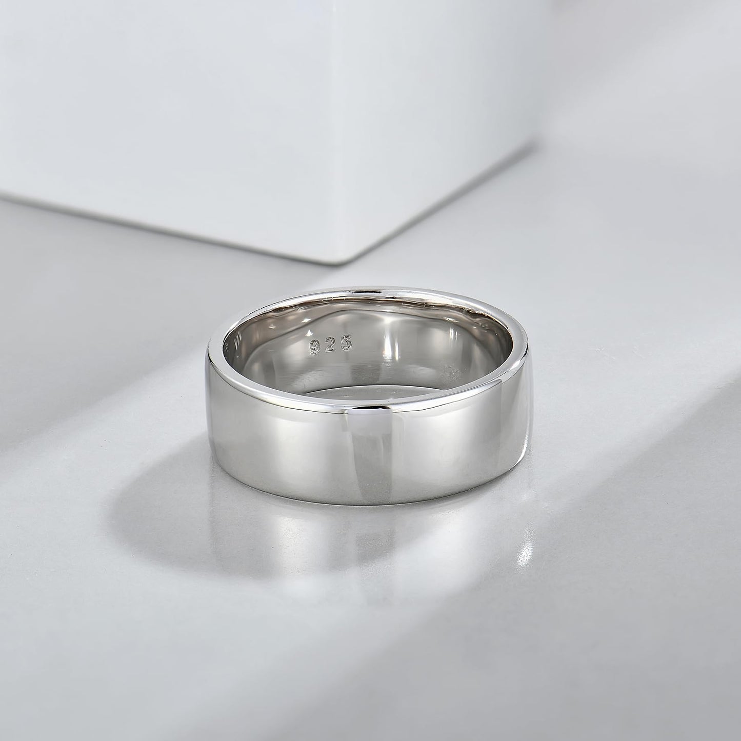 STARCHENIE Solid 925 Sterling Silver 7mm Wedding Band Ring, Comfort Fit High Polish, for Men and Women (Size 7)