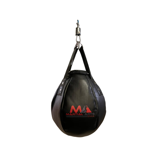 Wrecking Ball Punching Bag, Professional Boxing Teardrop Body Snatcher Bag for Training MMA Kickboxing Muay Thai, Round Shaped Heavy Bag (Unfilled) (Black, 110)