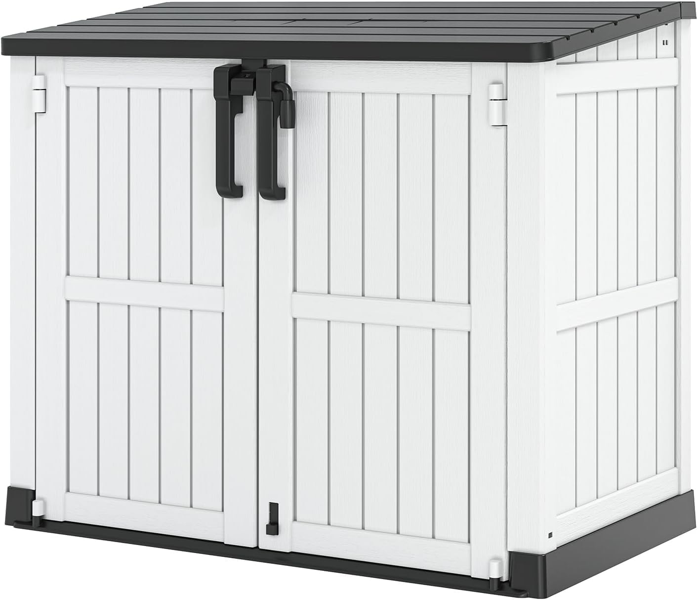 LHBGO Horizontal Storage Shed, Outdoor Resin Storage Shed 36 Cu. Ft. Garden Extra Large Capacity Weather Resistant Storage Box, Lockable Waterproof Shed for Garden Tools