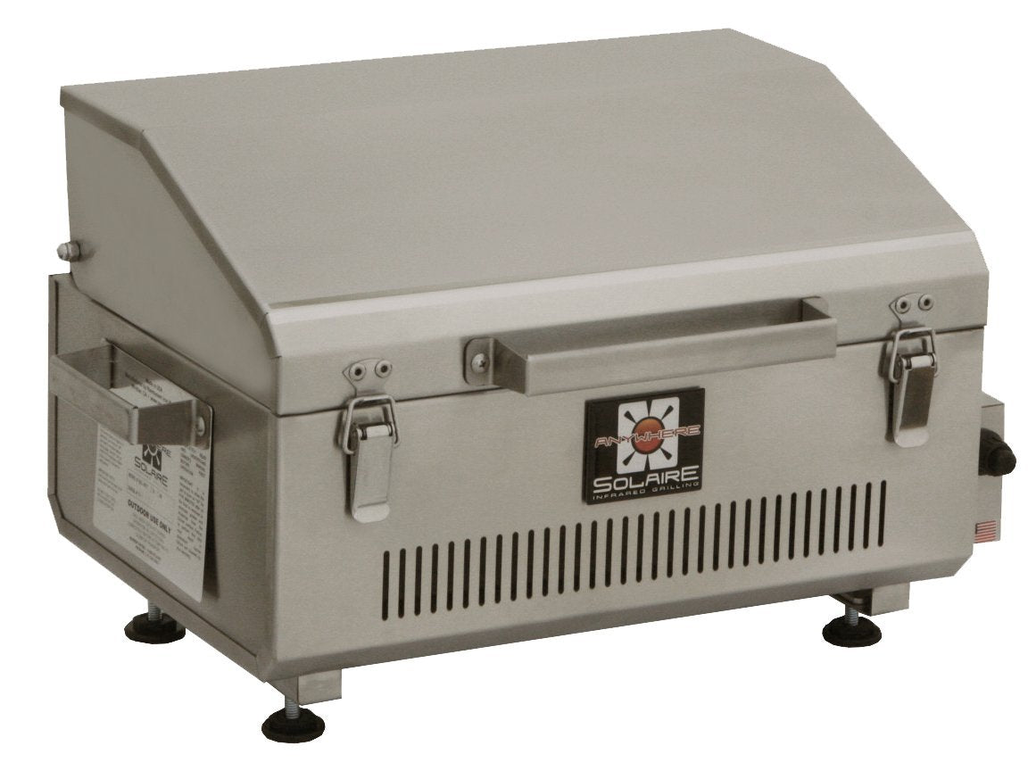 Solaire SOL-IR17BWR Portable Infrared Propane Gas Grill with Warming Rack, Stainless Steel, with Carrying Bag
