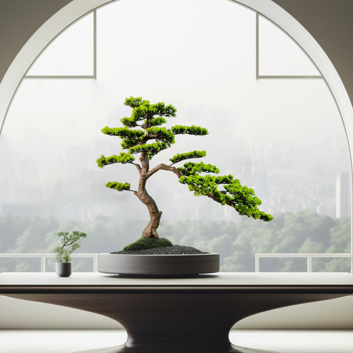 VIGGDA 3ft（36in） Artificial Bonsai Tree Juniper Faux Plants Indoor Big Fake Plants Decor with Ceramic Pots for Home Table Office Desk Shelf Bedroom Living Room Decorations (Green)