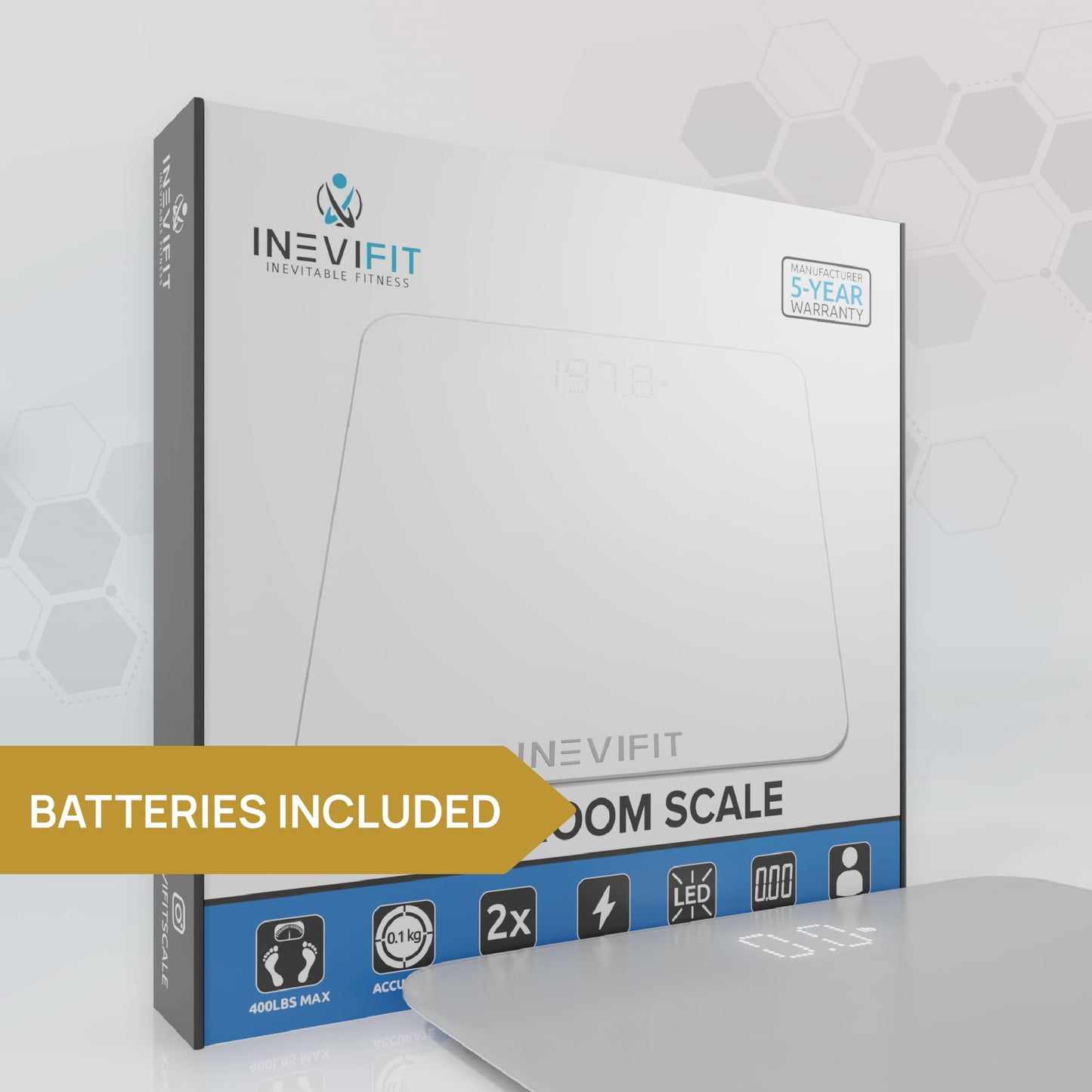 INEVIFIT Hydration & Weight Management Bundle - 3-in-1 Sports Water Bottle & Digital Bathroom Scale for Fitness & Wellness