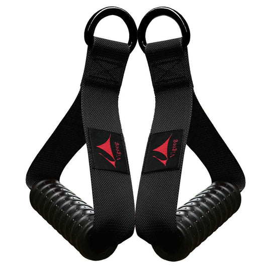 Vigoog Heavy Duty Exercise Handles, Ultra-Durable Rubber Workout Grip Attachments for Cable Machines, LAT Pulldown, Resistance Bands, Home Gym and Commercial Fitness Equipment (Carbon Black XR)