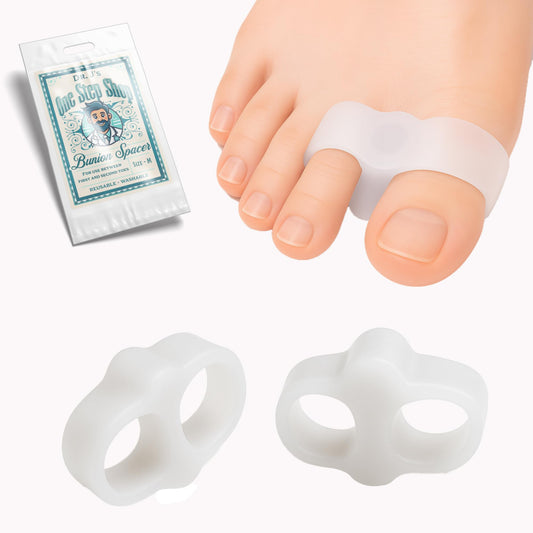 Bunion Spacer with Double Loop – Podiatrist Recommended Silicone Gentle Corrector for Toe Alignment – 8-Pack First Interspace Separator for Hallux Valgus, Overlapping Toes, Hammertoes, Calluses and More – Unisex Gel Support