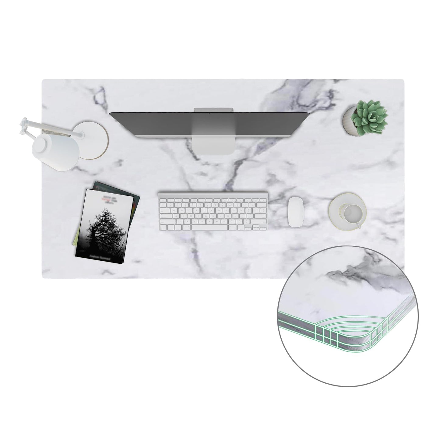 SANODESK Whole-Piece Particle Board Table Top for Standing Desk and Home Office Desk DIY, 48x24x1 Inch Marble Grey Desk Top