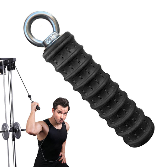 Ergonomic Tricep Rope Pull Down Attachment, Upgraded Long Triceps Rope Cable Attachments for Gym, Lat Pull Down Bar for Cable Machine, Tricep Lat Pulldown Workout Cable Attachments (SINGLE HANDLE-1)
