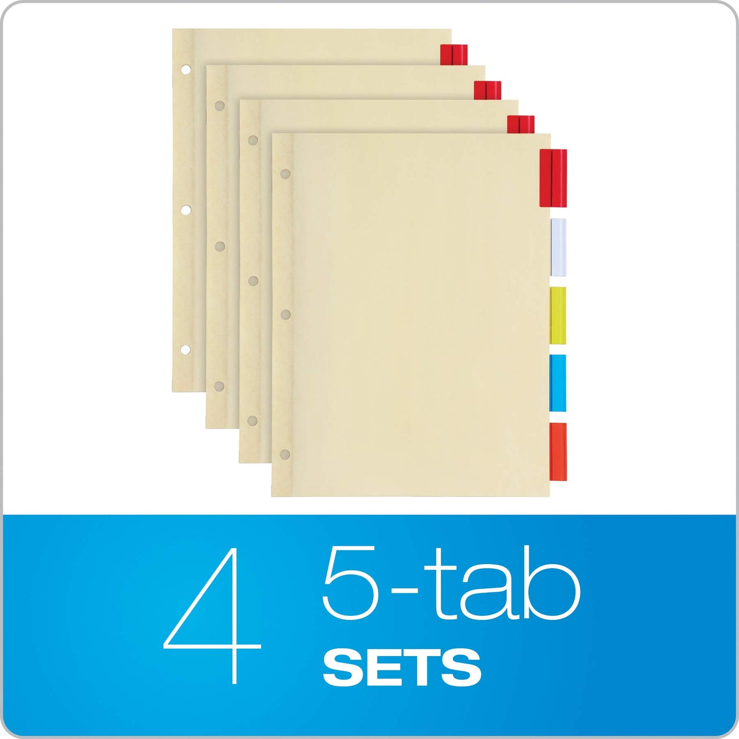 Cardinal 3 Ring Binders Economy Pack, 4 Sets of Binder Dividers, Durable 1.5 Inch, Holds 350 Sheets, ClearVue, Non-Stick, Assorted Colors, 4 Pack