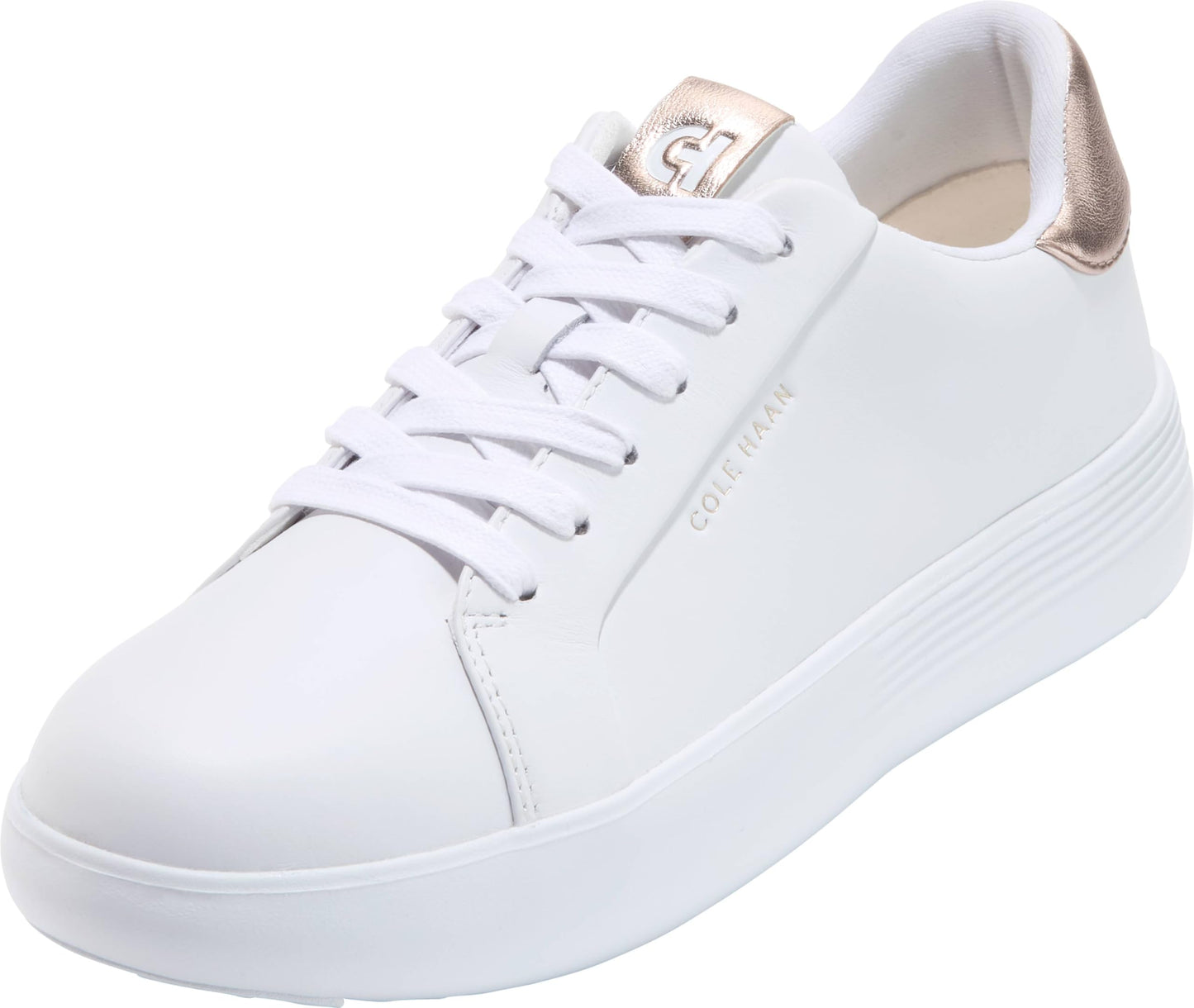 Cole Haan Women's Grand Crosscourt Joy Platform Sneakers, Optic White/Rose Gold, 8-C US