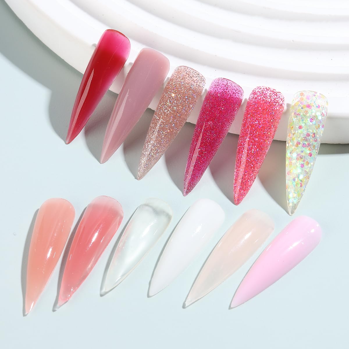 480PCS Dual Nail Form Kit with 12 Colors Poly Nail Gel