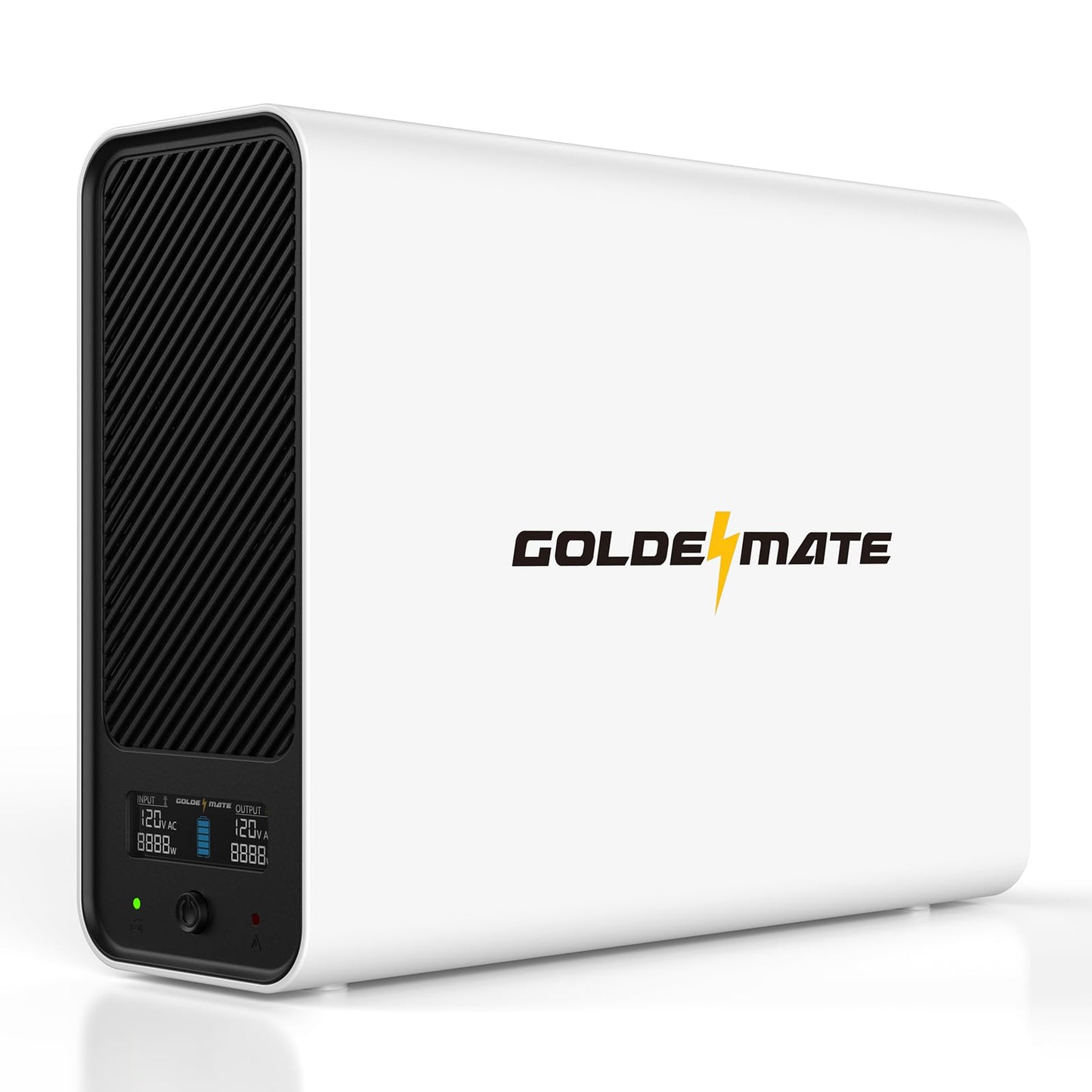 GOLDENMATE 1000VA/600W Lithium UPS Battery Backup and Surge Protector, Sinewave UPS System with LiFePO4 Battery(153.6 Wh), Upgraded Pro Ver. with Communication Port, 8 Outlets, LCD Display, White