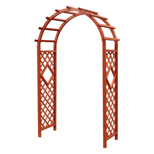 Wooden Garden Arch Pergola Arbor for Climbing Plants Large Outdoor Trellis Arbour Support for Roses Weddings and Bridal Decor 140x215x50cm Orange (Orange W140x H225cm)