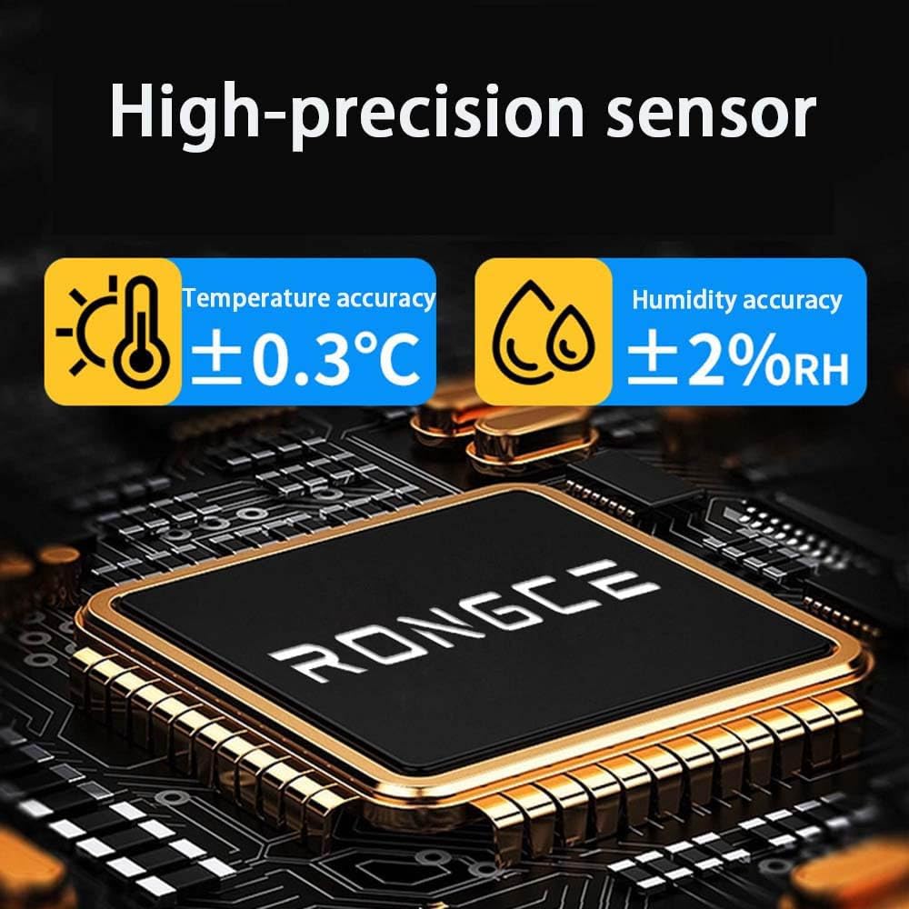 oiakus Digital Thermometer Hygrometer, Upper and Lower Limit Alarm, External Rainproof Probe, -40～80℃, 0~99% RH, Long Range Visualization, for Home, Classroom, Industrial Use