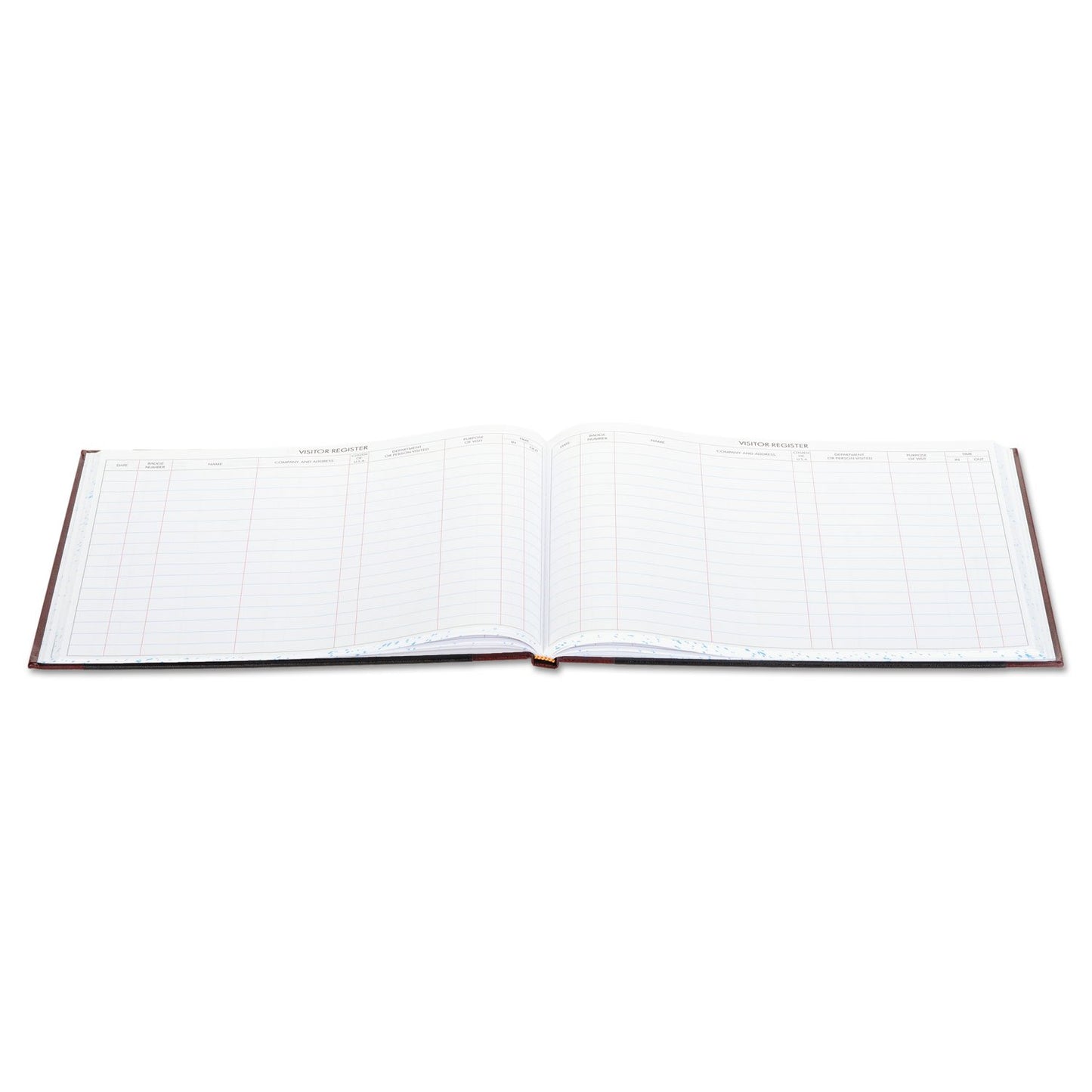 Wilson Jones S491 Detailed Visitor Register Book, Black Cover, 208 Ruled Pages, 9 1/2 x 12 1/4