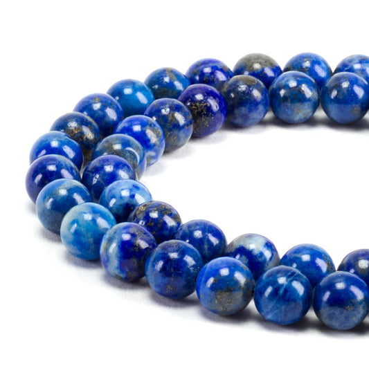 Cherry Tree Collection | 100PCS 6mm Lapis Gemstone Round Beads for Jewelry Making | Includes Storage Box, Elastic String, and Needles