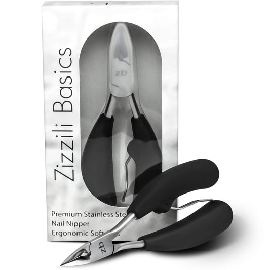 Zizzili Basics Toenail Clippers for Thick or Ingrown Nails – Large Easy-Grip Handle - Heavy Duty, Sharp Stainless Steel Nippers for Seniors & Home Pedicure Care