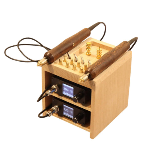 High Grade Processing/Digital Craft Tool/Electric Leather Edge Creaser/Skiving Machine with 14 Marking Buttons for Polishing and Art Hide Material Handcraft Job(Two)