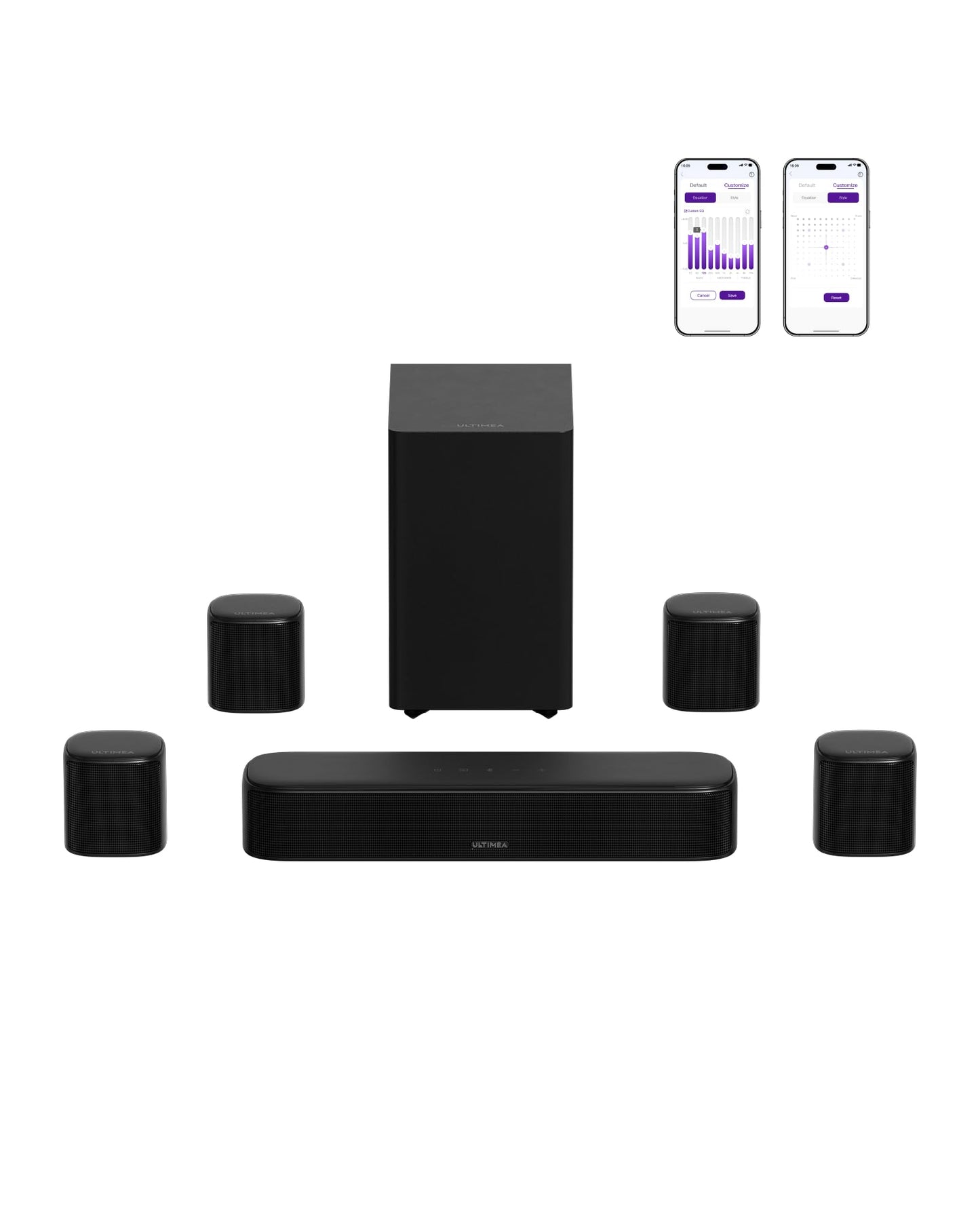 ULTIMEA 7.1ch Surround Sound Bar for Smart TV, with 4 Surround Speakers, Peak Power 330W, Surround Sound System Soundbar with Subwoofer, HDMI ARC, Bluetooth 6.0, Optical, Aux, Aura A40 Pro, 2026 Model